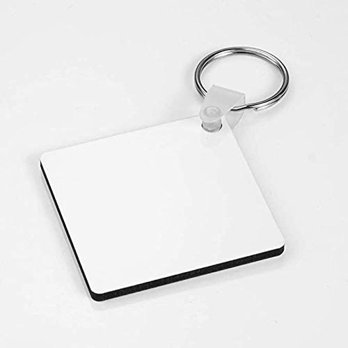 Image of Fbaby 10pcs DIY Sublimation Double-Sided Heat Transfer Keychain Blanks Wooden Hard Board Key Rings White Blank MDF Key Chain for Heat Press (Square)