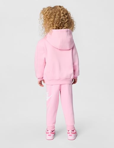Image of Nike Kids' Sportswear Club Fleece Pullover Hoodie and Joggers 2-Piece Outfit Set (Large Swoosh Logo)