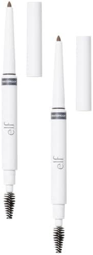 e.l.f. Instant Lift Waterproof Brow Pencil, Dual-Ended Precision Brow Pencil For Shaping & Defining Eyebrows, Vegan & Cruelty-Free, Grey (Pack of 2)