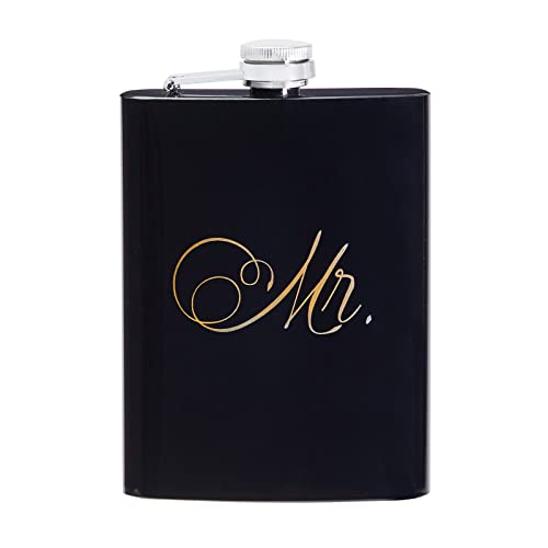 Set Of 2 Mr And Mrs Pocket Flask For Bride And Groom, Wedding Gifts (2 Colors, 8 Oz) #TOP5