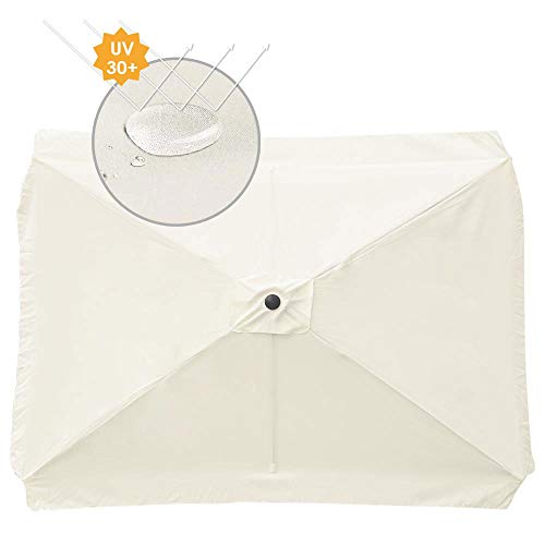 Yescom Rectangle Replacement Patio Umbrella Canopy Parasol Top Cover For 6 Ribs 6.5X10Ft Beach Umbrella 180G #TOP1