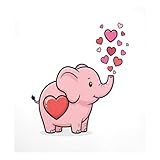 Nander Cute Elephant on Valentine's Day Dishwasher Magnet Cover 23x26in,Reuseable Refrigerator Magnet Cover Decal Fridge Microwave Stickers Kitchen Decor