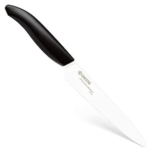 Kyocera Revolution 5-inch Micro Serrated Ceramic Utility Knife, White Blade
