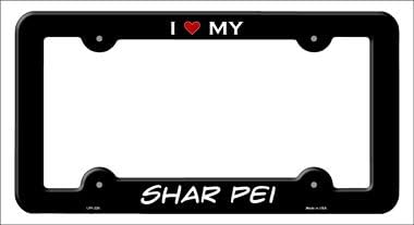 Shar Pei Novelty Metal License Plate Frame LPF-220