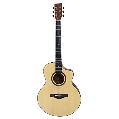 Image of Vault EA40-CE 41 inch Premium Solid Spruce-Top Cutaway Electro Acoustic Guitar - Natural