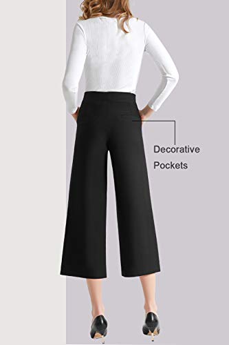 Tsful Wide Leg Pants for Women Trousers High Waisted Dress Pants Business Casual Summer Capris Stretch Pull On Work Slacks3