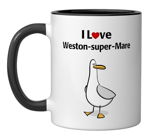 I Love Weston-super-Mare Ceramic Mug, Black/White