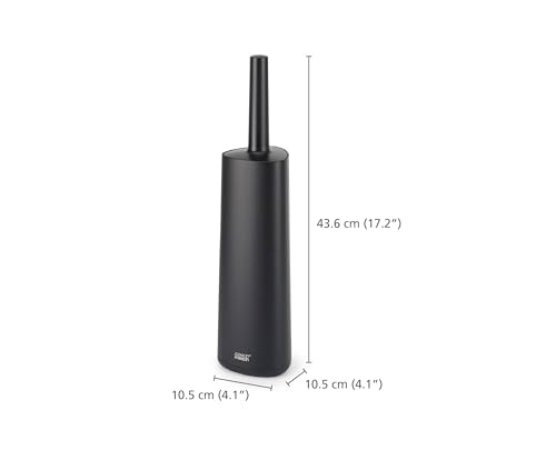 Image of Joseph Joseph Flex 360, Advanced Smart Toilet Brush and Storage Holder Set with Anti-drip, Anti-Clog, Triple-Action Replaceable Brush Head - Matt Black