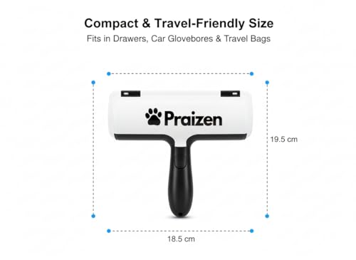 Praizen Reusable Pet Hair Remover Roller – Premium Black & White Lint and Fur Cleaner for Cat & Dog Owners, Ideal for Furniture, Rugs, Bedding, Upholstery, Stairs, Car Interiors & Household Surfaces by Praizen - Used condition - Image 2