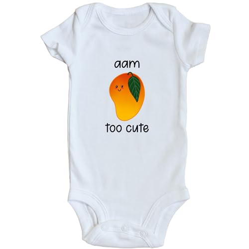 TwentyFourDoves Aam Too Cute Baby Bodysuit, Pakistani Kulfi, Indian,Jalebi, Desi, Mango