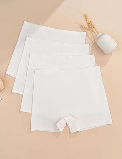 Women Seamless Boyshort Panties Anti Chafing High Rise Boxer Briefs 4 Pack