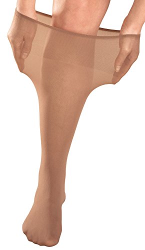 EasyComforts Women's Plus Size Knee High Stockings, Pack of 6 (2 Pairs Beige, 2 Pairs Tan, 2 Pairs Black)2