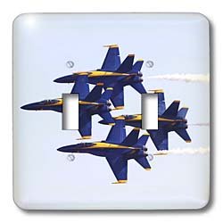 Interrupteur double bleu 3dRose lsp_60480_2 à double angle pour double éclairage