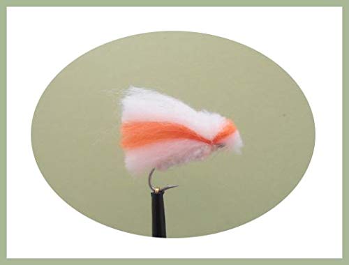Troutflies UK Bung Trout Fly, 6 Pack White & Orange, Size 10