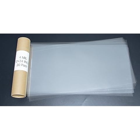 20PCS 4Mil 12 X 24 Inch Clear Plastic Sheets, Blank Mylar Stencil Sheets,Clear Acetate Sheets for Cricut, Clear Plastic Sheets for Crafts, Cutting Machine Cover