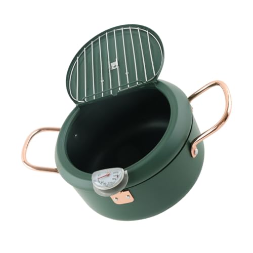 HAKIDZEL 1Pc Japanese Style Tempura Frying Pot with Thermometer Non Stick Deep Fryer Pan for Household Use for Cooking Crispy Fried Foods with Less Oil