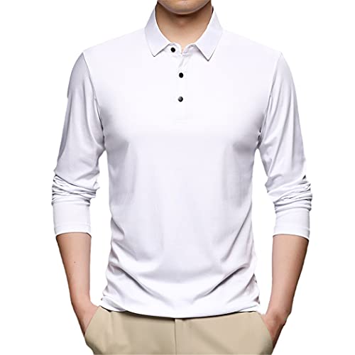 Polo en coton homme manches longues chaud haut doux contre le froid noir