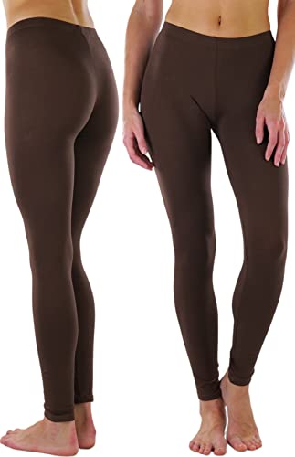 Image of ToBeInStyle Women's Skinny Fit Cotton Full Length Leggings Tights - Regular and Plus Sizes