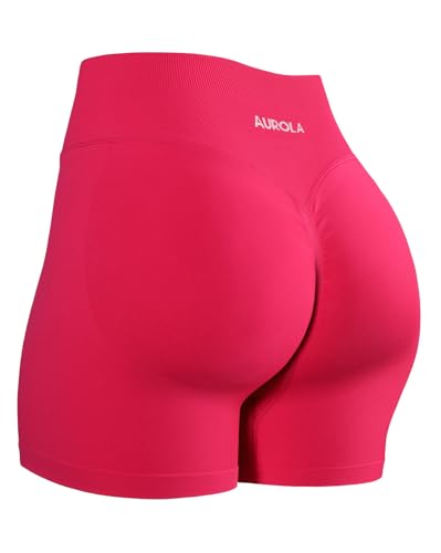 Image of AUROLA Influence Workout Shorts for Women,2.5 3.5 4.5 5.5 6.5 No Roll Up Squat Proof Scrunch Seamless Compression Gym Short