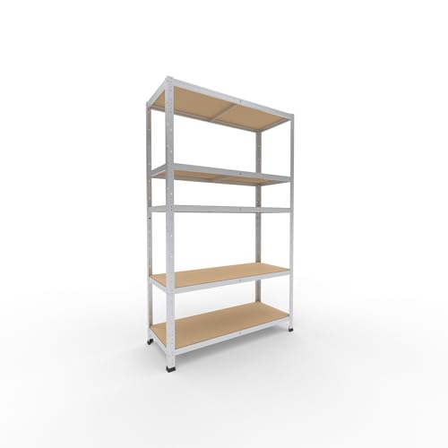 shelfplaza HOME 180x110x45 cm regał do dużych obciążeń w kolorze ocynkowany z 5 półkami i udźwigiem 175 kg na półkę
