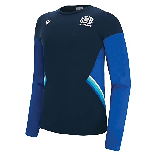 T-shirt Scotland Rugby LS Travel Macron Navy 2022-2023 manches longues