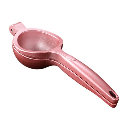 Exprimidor de limón duradero de acero inoxidable, mango ergonómico a prueba de óxido, fácil de almacenar, exprimidor de mano manual antideslizante, exprimidor de cítricos rosa