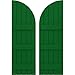 Ekena Millwork ARW401BQ518X78HGH Americraft Five 3 Exterior Real Wood Joined Board-n-Batten Shutters w/Arch Top (Per Pair), 17 1/2"W x 78"H, Viridian Green