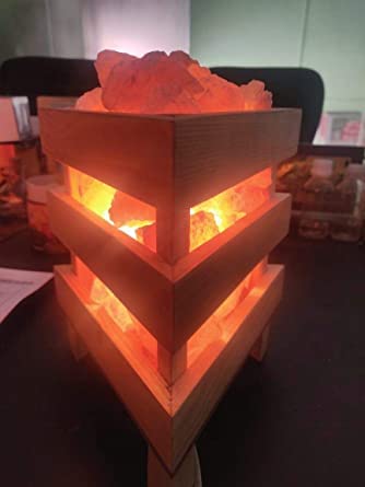 Rangdaar Himalayan Salt Stone Table, Desk and Bedside Lamp for Positive Energy, Well Being and Healing Properties, Purification, Spirituality, Feng Shui, Ideal for Home Decor(Pack of 1,Pink)