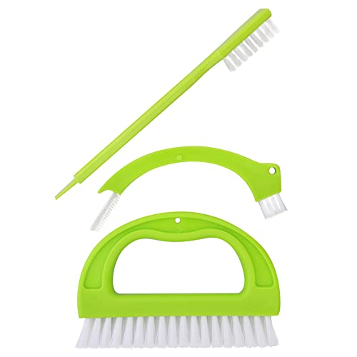 ANCLLO Grout Brush, (3 in 1) Grout Cleaner Brush, Tile Joint Scrub Brush with Handle, Stiff Cleaning Brush for All of The Household Such as Shower,Bathroom, Kitch, Seams, Floor Lines