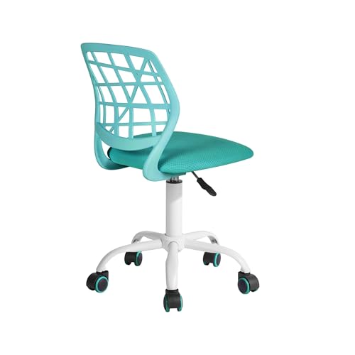 FurnitureR Sillas giratorias de Comedor, 1 Silla de Cocina, Silla Acolchada, Silla giratoria, cómoda Silla con Ruedas, Respaldo, Silla sin Brazos para Comedor, Sala de Estar, Turquesa