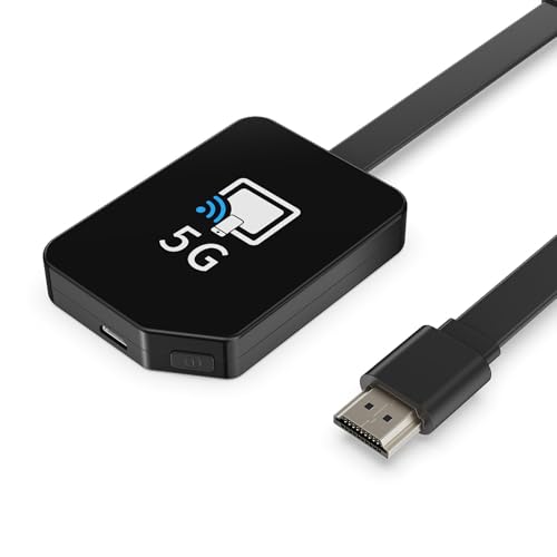 Miracast 4K/5G Wireless HDMI Dongle para TV/proyector/monitor, adaptador de pantalla inalámbrico, i-Pad/Android/i-OS a TV/Monitor, compatible con Miracast, DLNA, Airplay