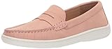 Driver Club USA Unisex Genuine Leather Casual Comfort Slip On Moccasin Penny Loafer Driving Style, Blush Nubuck, 10.5 M US Little Kid