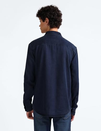 Image of Flying Machine Men's Slim Fit Shirt | Washed | Long Sleeves | Shirt for Man