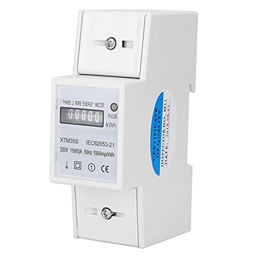 Kwh Mete, Digital 2P Din-Rail Electric Meter Electronic Kwh Meter 220V 15(60) A #TOP1