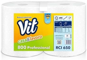 Rotoloni Asciugatutto Industriali - 2 Bobine Da 2kg, 1600 Strappi In Cellulosa - Foto 8