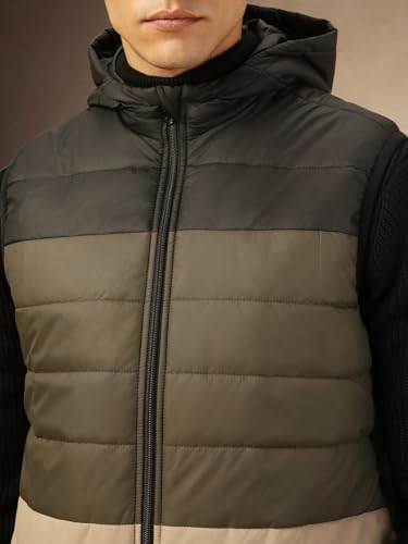 Image of Dennis Lingo Regular Fit Sleeveless Hooded Colorblock Men Jacket