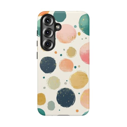 Coque rigide mate Samsung S25 antichoc à pois colorés