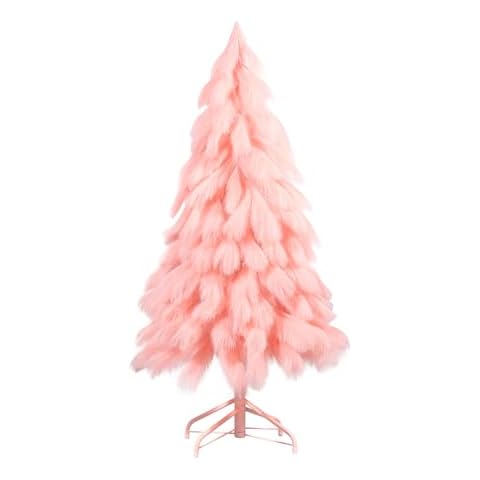 Romantic season Handcrafted 4FT Pink Christmas Tree, Premium Fiber Holiday Xmas Tree Branch Tips & Metal Foldable Stand for Home, Office, Party Decoration Cover