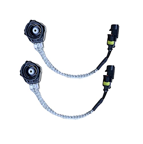 InnovitedD2 Metal Socket AMP Connector Adapter Connector Wire Wiring Harness Converter for Ballasts HID D2R D2S D2C Bulbs, Pack of 2