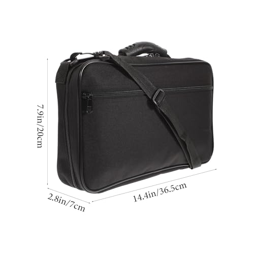 HANABASS Oboe Storage Case Set with Pu Leather, Portable Oboe Carrying Bag and Protective Box, Black Canvas Wind Instrument Backpack for Travel and Performance