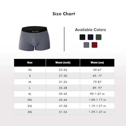 Image of ALMO Men's Cotton Trunks | Stretchable Underwear | Sweat Absorbent | Anti-Microbial | Light Weight | Metallic Collection