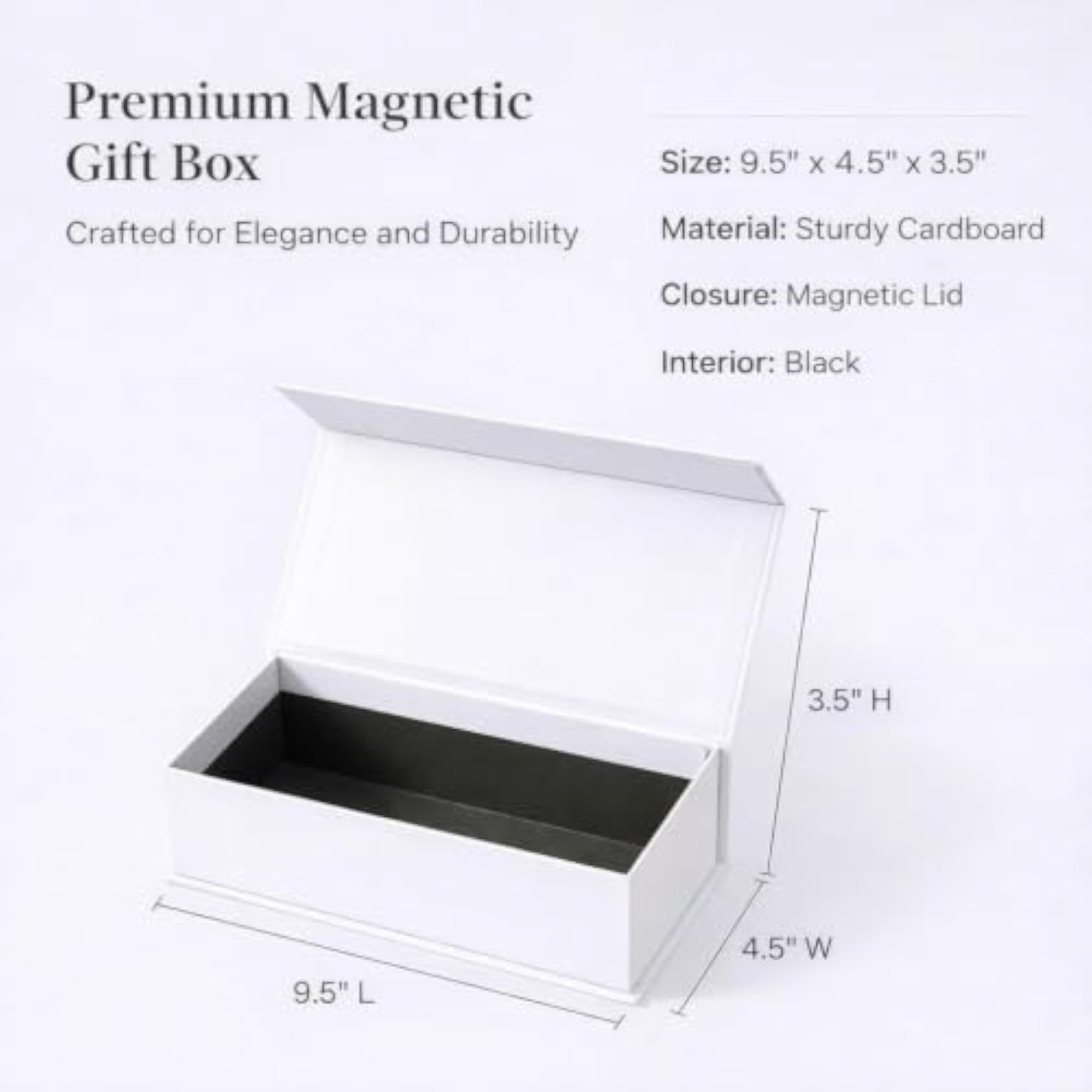 Flip Lid Gift Box for Valentine's Day, White