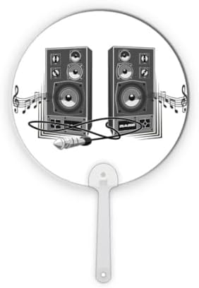 DIYthinker Song Music Loudspeaker Box Pattern Plastic Round Handheld Fan Decorations Craft image 2