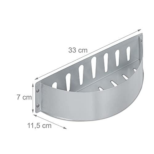 Relaxdays Kohlekorb 2er Set, HxBxT: 7 x 33 x 11,5 cm, direktes und indirektes Grillen, Stahl, Holzkohlekorb, Silber