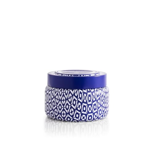 Capri Blue Printed Travel Tin Jar Candle - Luxury Tropical Scented Candles for Home - Long Lasting Soy Wax Blend - Decorative Jar for Home Decor Gift (Honeydew Crush, 8.5 oz)