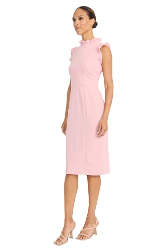 Image of Maggy London Womens Ruffle Neck and Armhole Sheath Dress