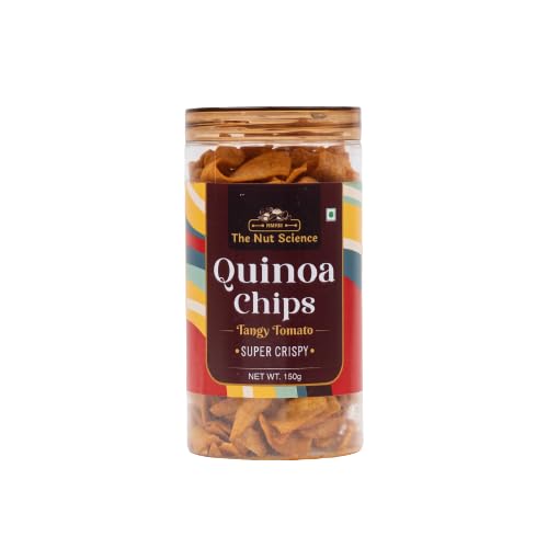 THE NUT SCIENCE Quinoa Chips Tangy Tomato Flavour - 150g Each | Healthy Snack | Gluten Free Snacks (Pack of 1)