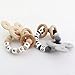 Personalized Baby Teether with Name - Custom Mouse Silicone Teether & Natural Wooden Ring for Boys & Girls - Handmade Unique Baby Shower Gift for Infants & Toddlers (Grey)
