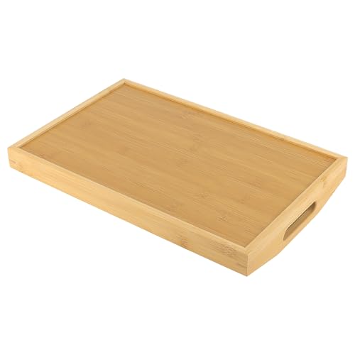 Plateau de service en bambou avec poignées intégrées pour décoration de table - 5