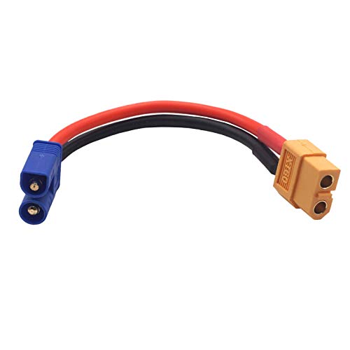 Cable adaptador XT60 a EC3 macho hembra 14 AWG para cargador Lipo y coche RC 6